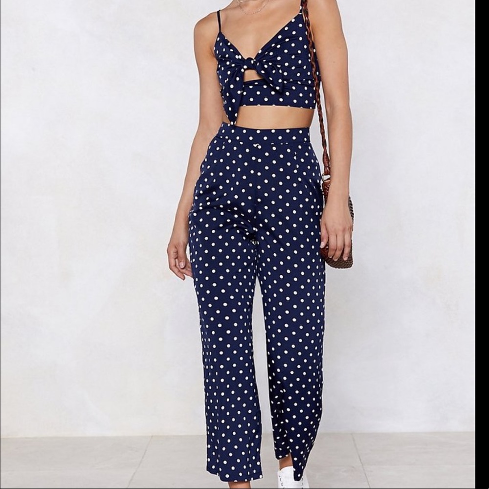 Nasty gal polka dot two piece co ord set